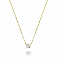 Solitaire Diamond Necklace 0.13CTDI Yellow Gold