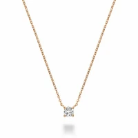 Solitaire Diamond Necklace 0.07CTDI Rose Gold