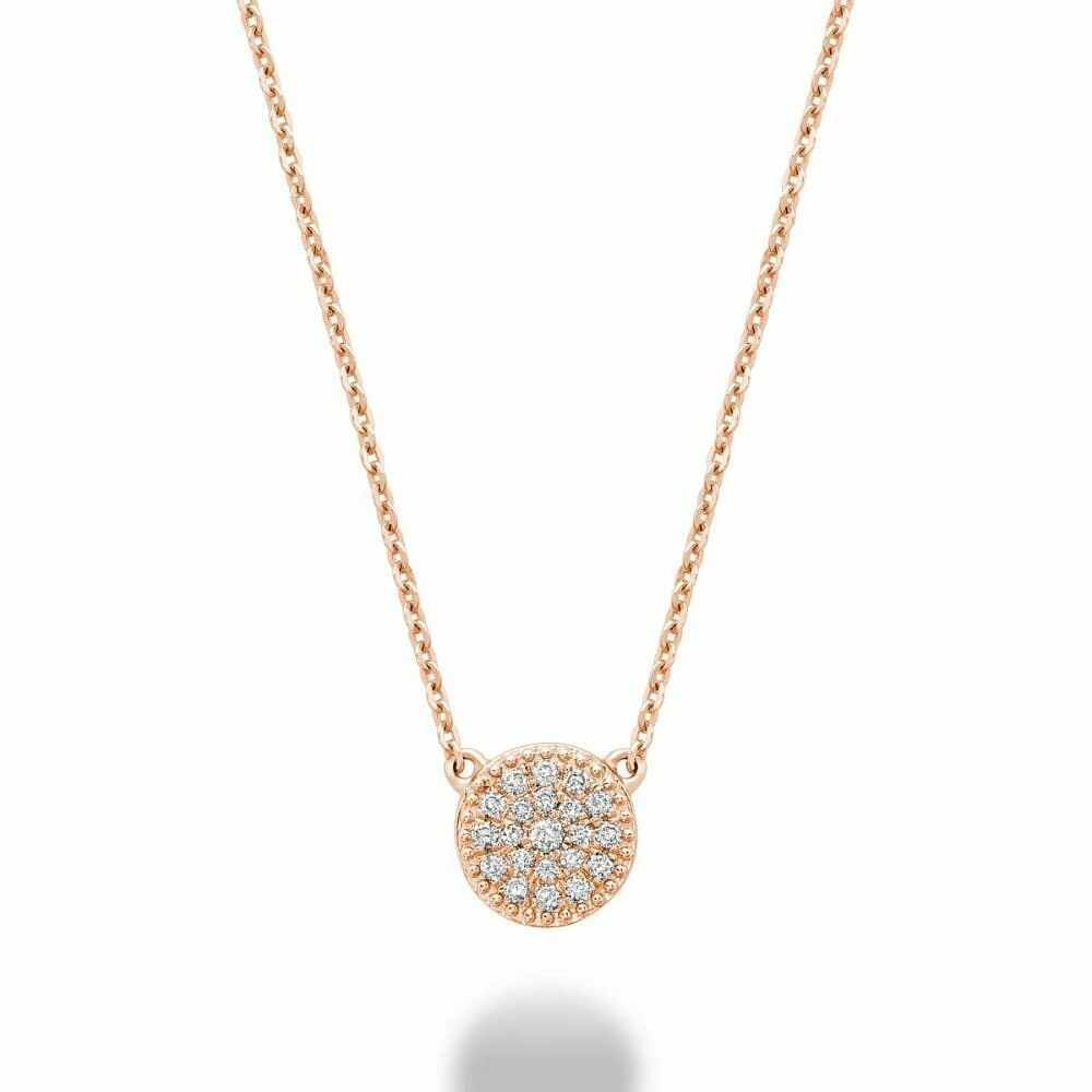 Round Diamond Necklace 0.10CTDI Rose Gold