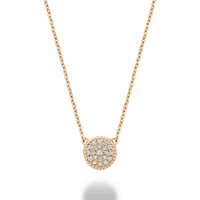 Round Diamond Necklace 0.10CTDI Rose Gold