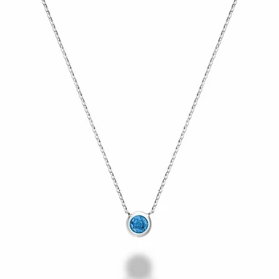 Bezel Set Topaz Necklace Gold