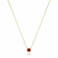 Bezel Set Ruby Necklace Yellow Gold