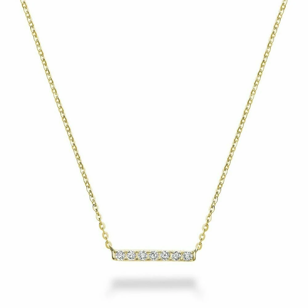 Diamond Bar Necklace 0.10CTDI Yellow Gold
