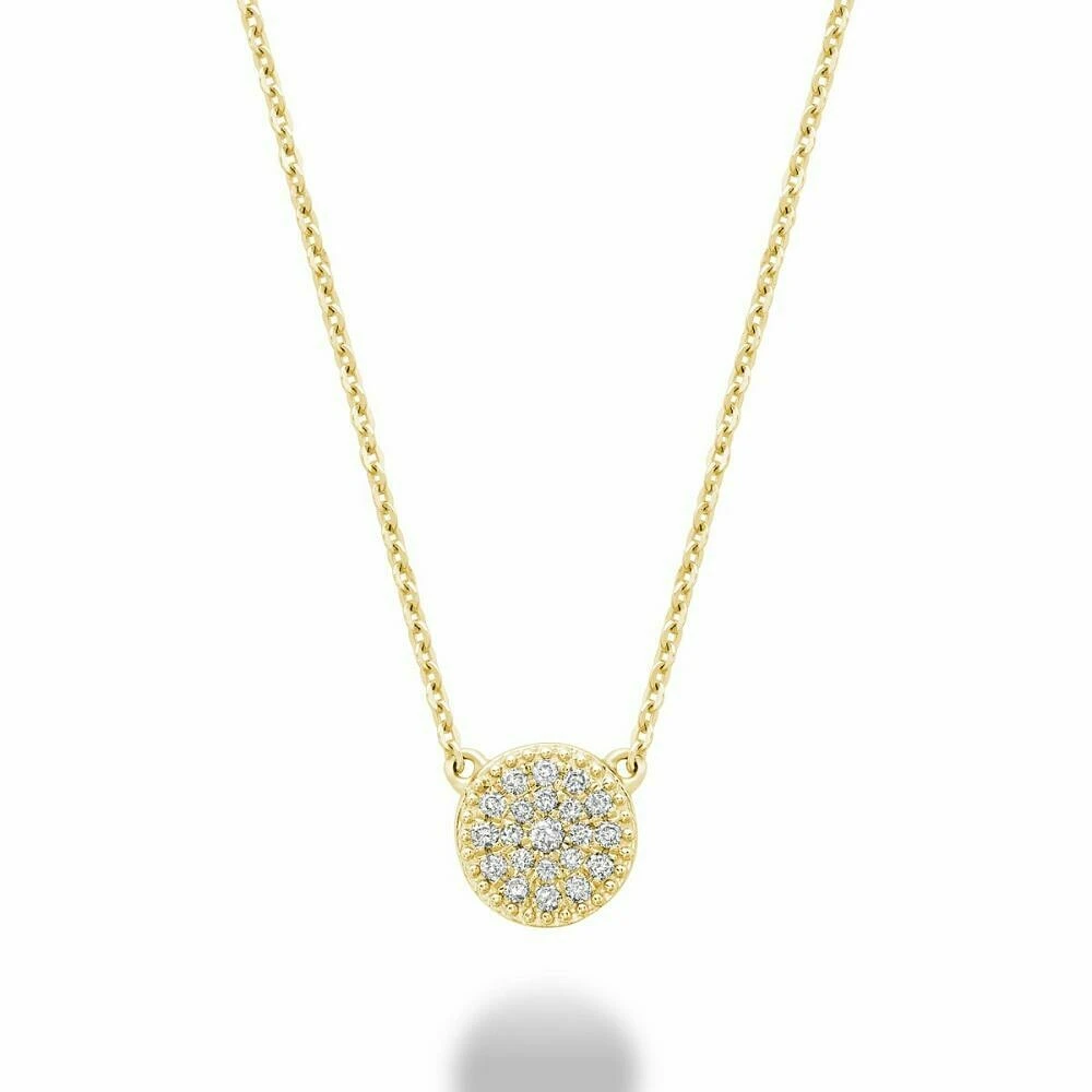 Round Diamond Necklace 0.10CTDI Yellow Gold
