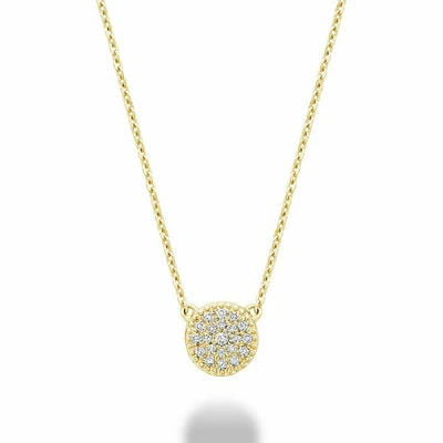 Round Diamond Necklace 0.10CTDI Yellow Gold