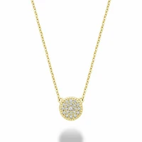 Round Diamond Necklace 0.10CTDI Yellow Gold