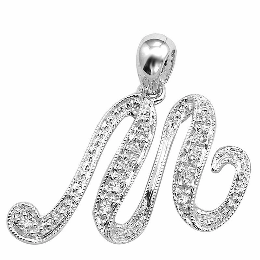 SCRIPT M 10K 0.04CTDI White Gold