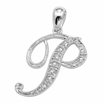 SCRIPT P 10K 0.04CTDI White Gold