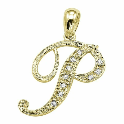 SCRIPT P 10K 0.04CTDI Yellow Gold