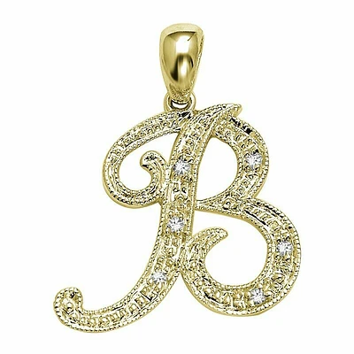 SCRIPT B 10K 0.02CTDI Yellow Gold