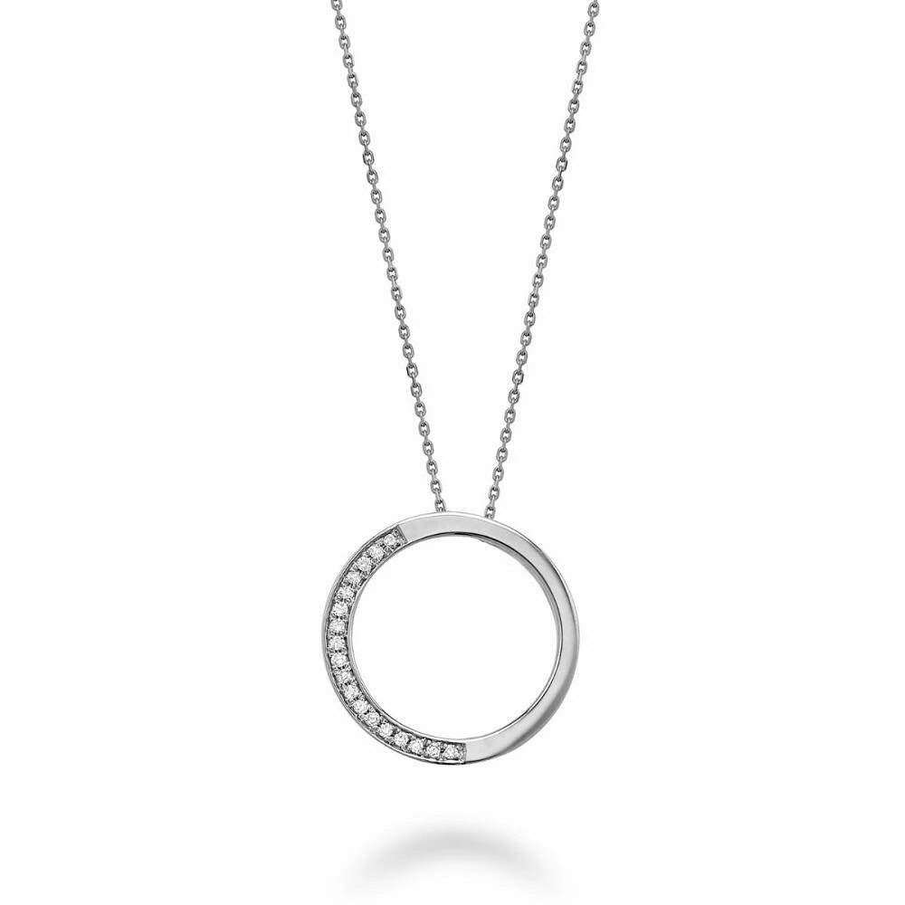 Half Circle Diamond Pendant White Gold