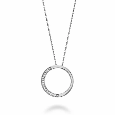 Half Circle Diamond Pendant Gold