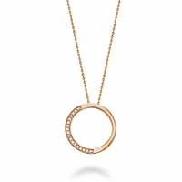 Half Circle Diamond Pendant Rose Gold