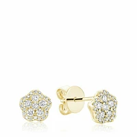 Hollow Flower Diamond Stud Earrings 0.50CTDI Gold