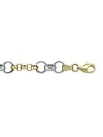 Yellow & White Gold Two Tone Hollow Rolo Link 10KT