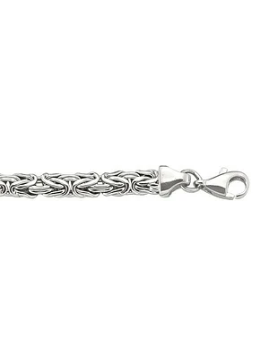 White Gold Hollow Flat Byzantine Bracelet 10KT