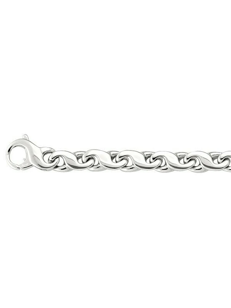 White Gold Solid Fancy Link Bracelet 14KT