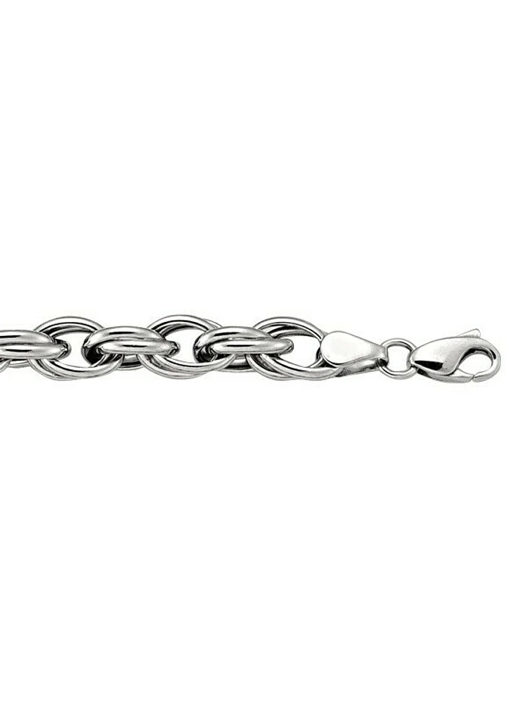 White Gold Hollow Link Bracelet 10KT