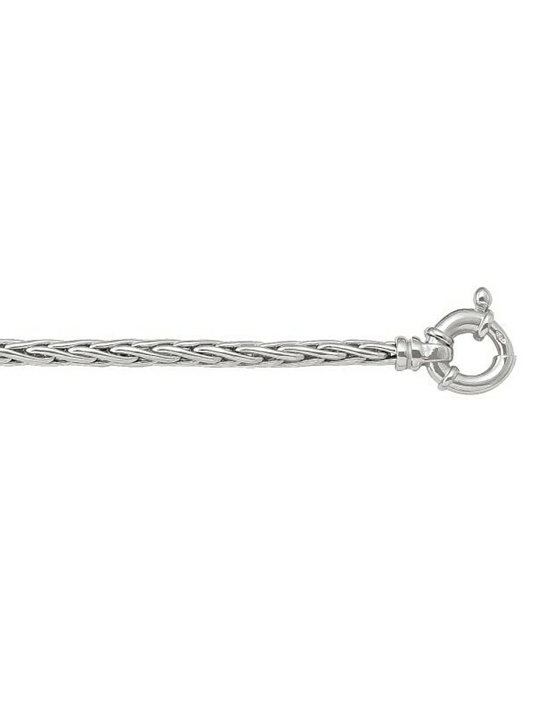 White Gold Hollow Wheat Link Bracelet 14KT