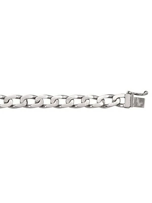 White Gold Solid ID Link Bracelet 10KT