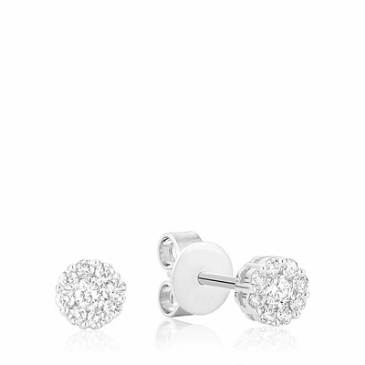 Cluster Diamond Stud Earrings 0.25CTDI Gold