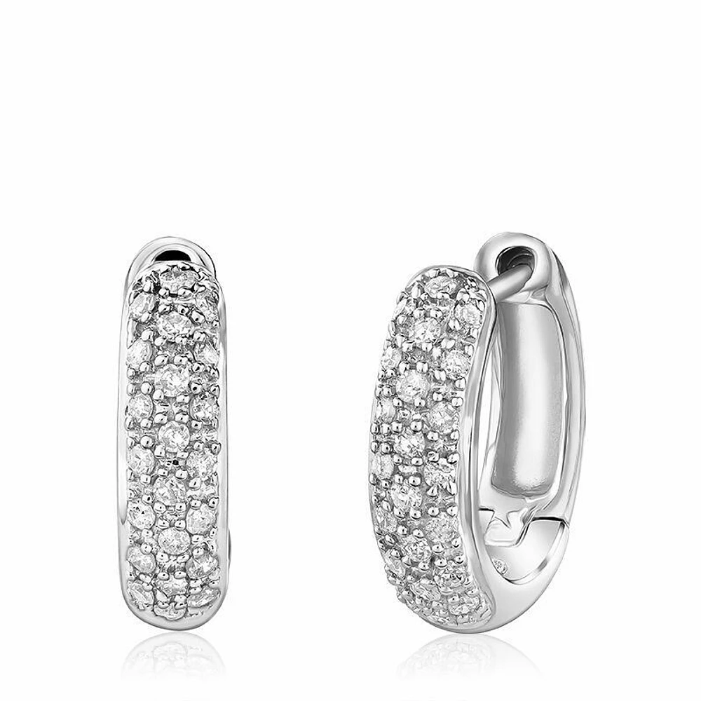 Diamond Pave Huggie Earrings 0.23CTDI Gold