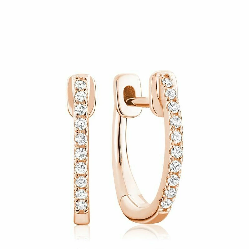 Diamond Huggie Earrings 0.10CTDI Rose Gold