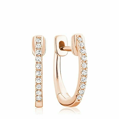 Diamond Huggie Earrings 0.10CTDI Rose Gold