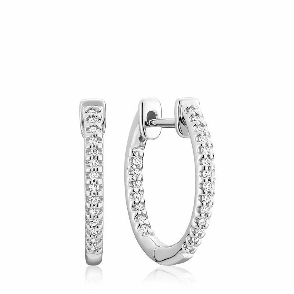 Inside-Out Diamond Hoop Earrings 0.12CTDI Gold