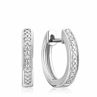 Diamond Huggie Hoop Earrings 0.05CTDI Gold