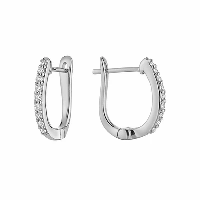 Diamond Huggie Earrings White Gold