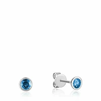 Bezel Set Topaz Stud Earrings Gold