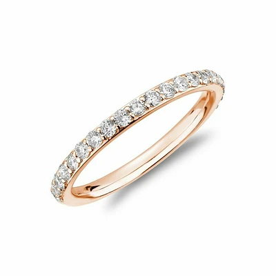 Semi Eternity Diamond Matching Band Rose Gold