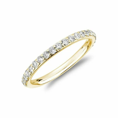 Semi Eternity Diamond Matching Band Yellow Gold
