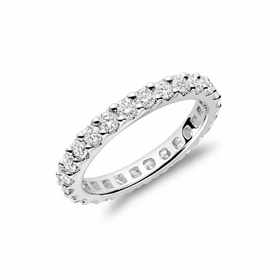 Shared Claw Diamond Eternity Band 14KT White Gold 0.50 carat TDW - 2.50 CT TDW