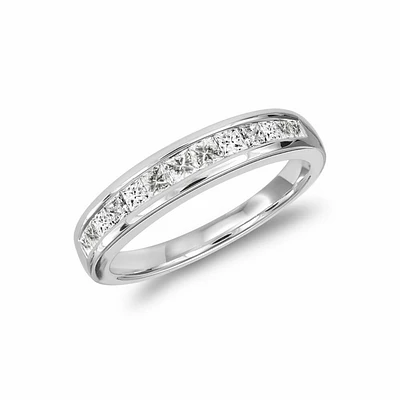 Princess Cut Diamond Semi Eternity Channel Set Band 14KT Gold 0.15 carat TDW