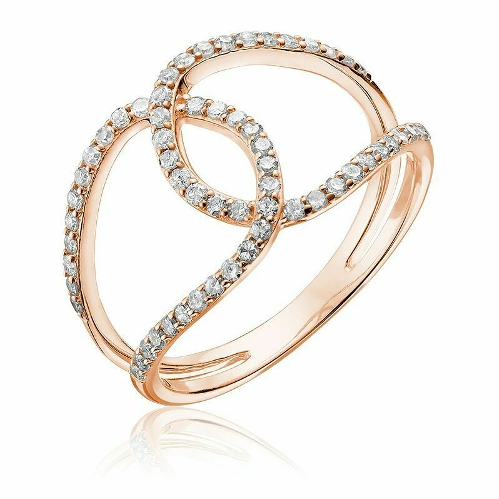 Open Link Diamond Fashion Ring Rose Gold