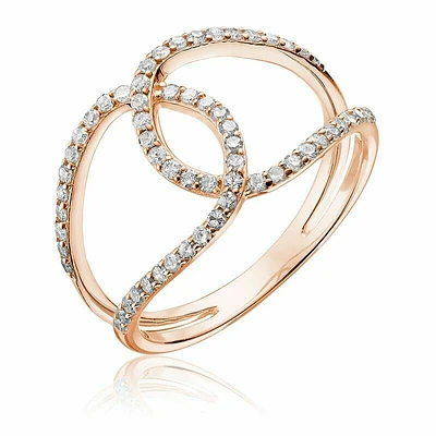 Open Link Diamond Fashion Ring Rose Gold