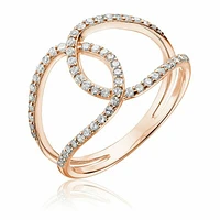 Open Link Diamond Fashion Ring Rose Gold