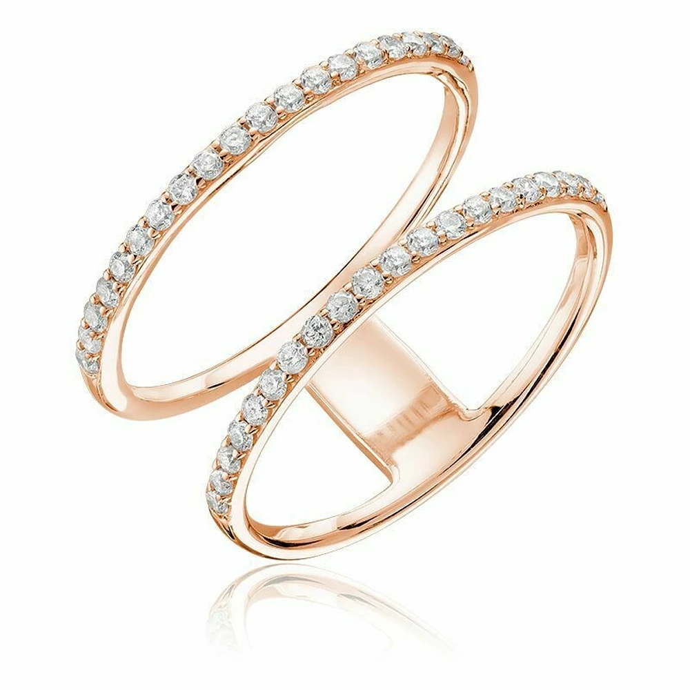 Open Split Shank Diamond Fashion Ring Rose Gold