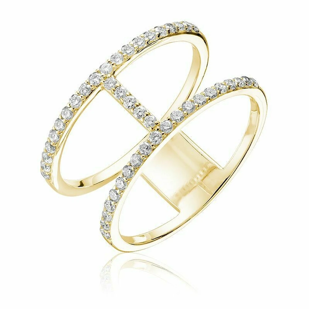 Open Shank Diamond Fashion Ring Yellow Gold