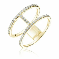 Open Shank Diamond Fashion Ring Yellow Gold