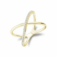 Diamond Crossover Ring Yellow Gold