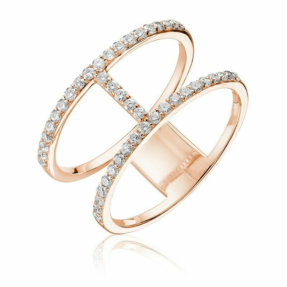 Open Shank Diamond Fashion Ring Rose Gold