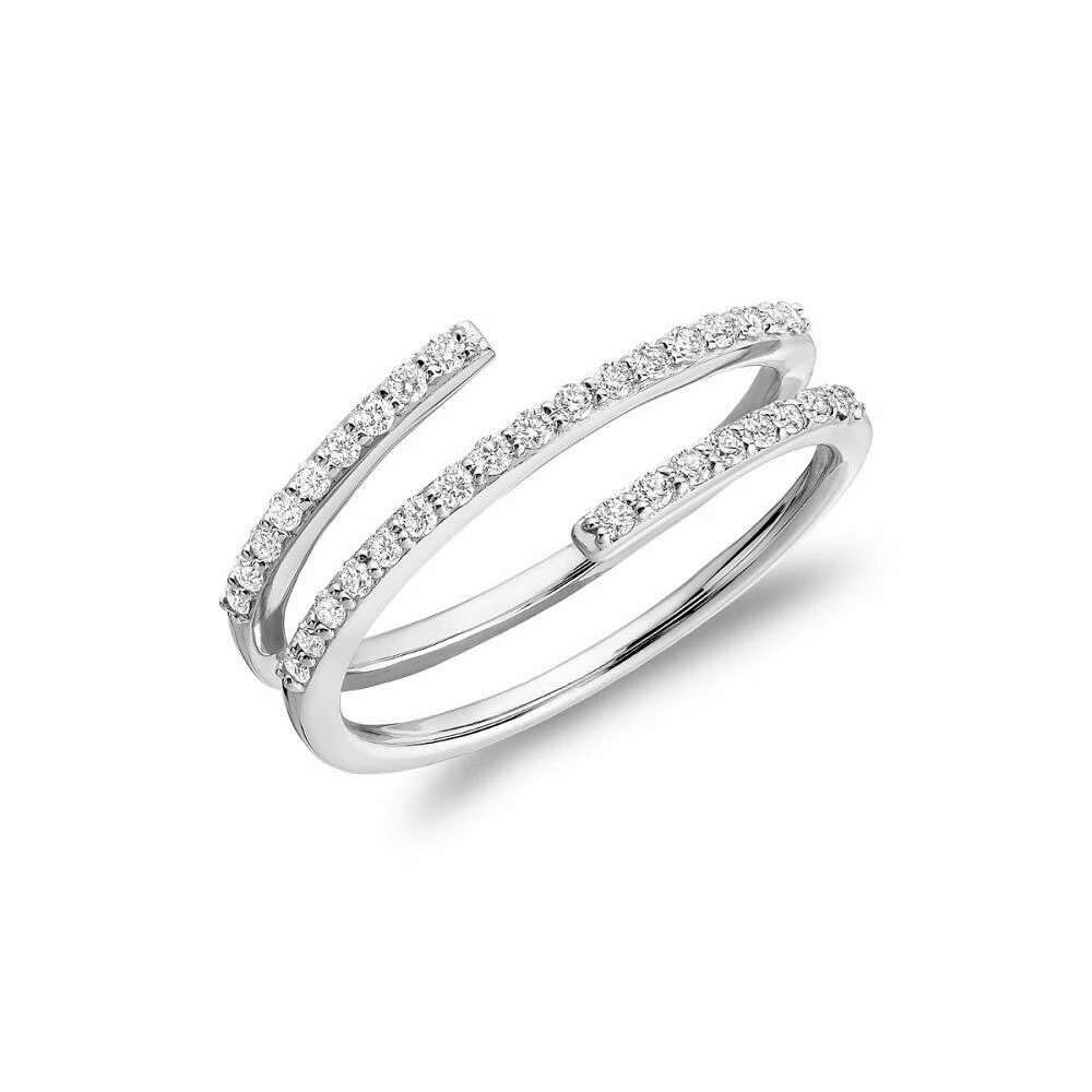 Linear Double Wrap Diamond Ring Gold