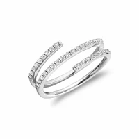 Linear Double Wrap Diamond Ring Gold