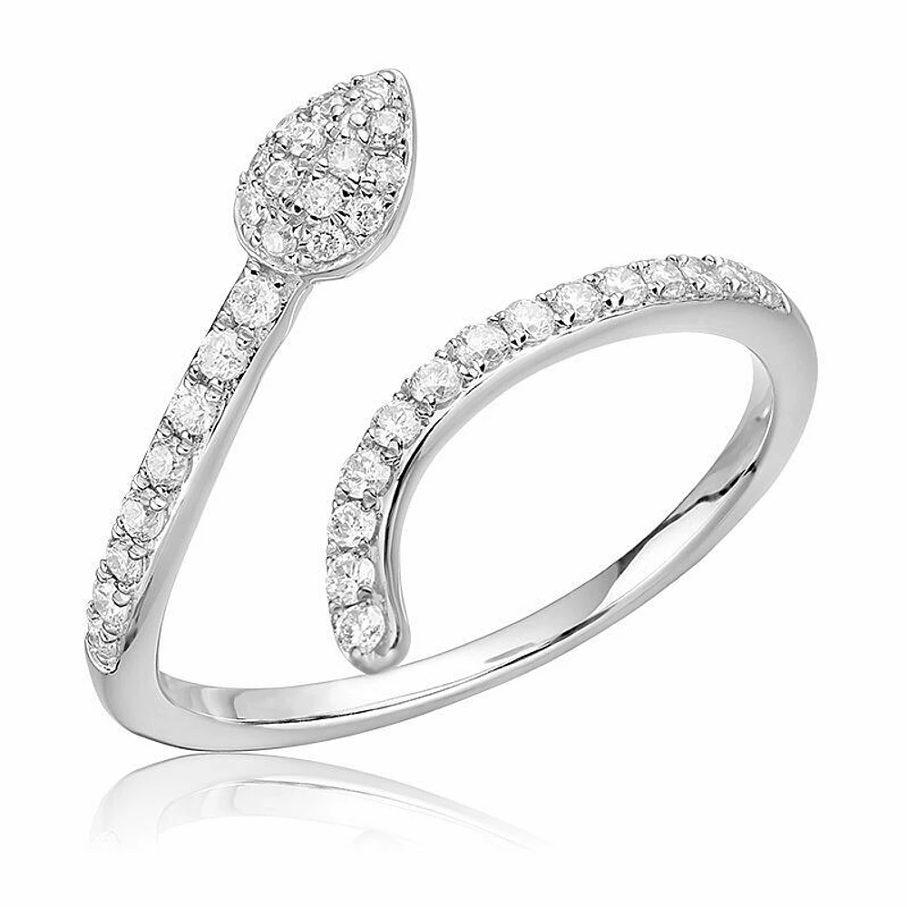 Snake Diamond Ring White Gold