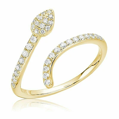 Snake Diamond Ring Yellow Gold