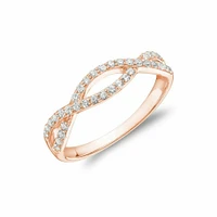 Diamond Pave Infinity Style Band 14KT Rose Gold 0.30CTDI