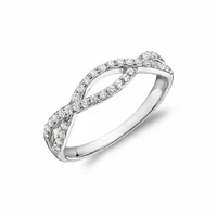 Diamond Pave Infinity Style Band 14KT Gold 0.30CTDI